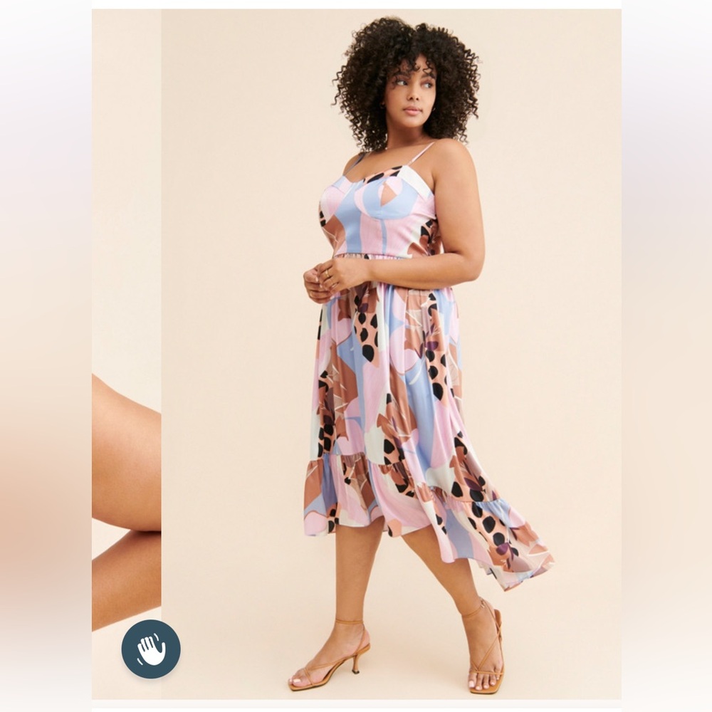 Pastels Abstract Midi Dress